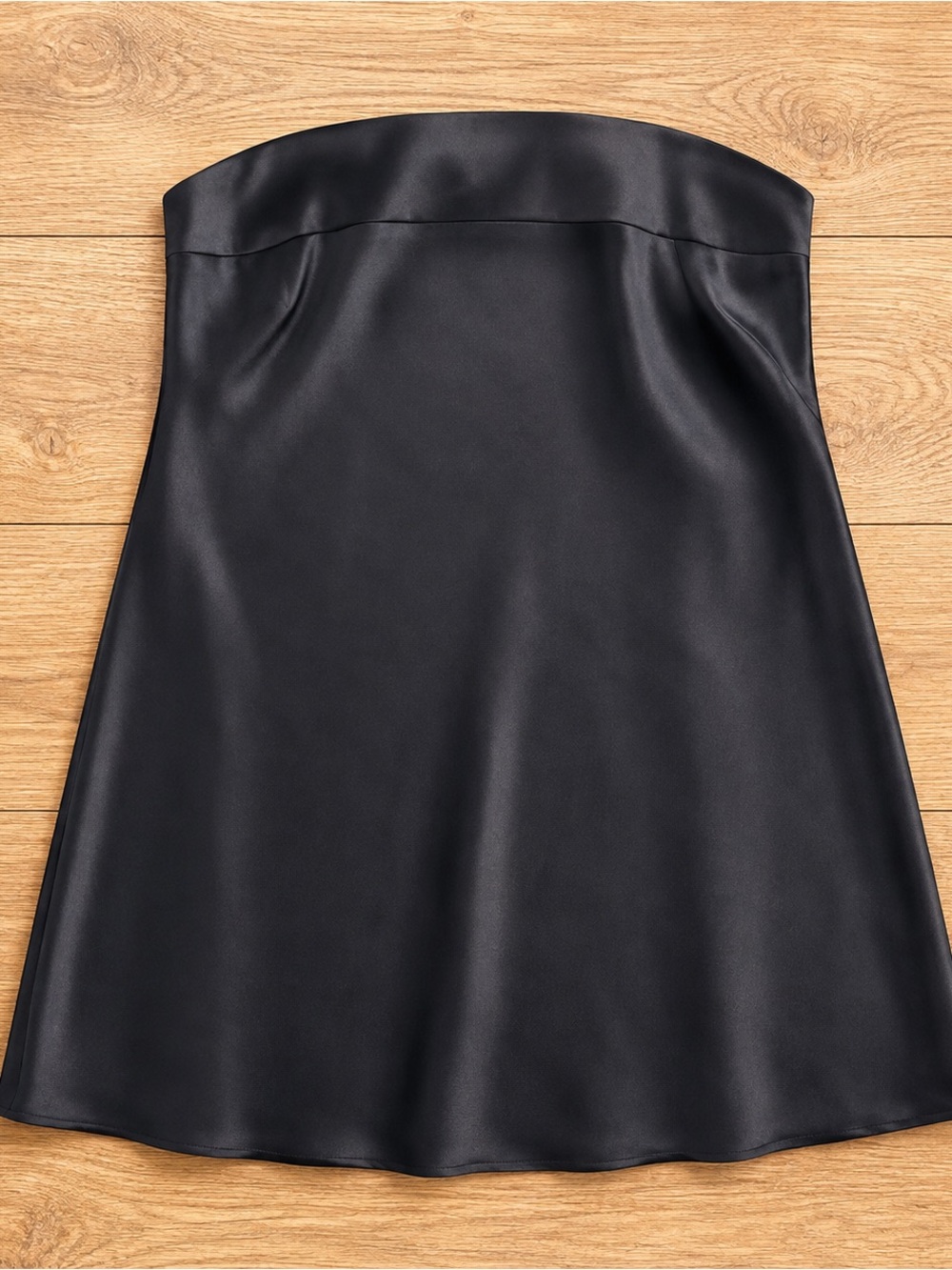 wild fable Black Satin A-Line Mini Skirt
